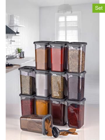 Violeta Home 12er-Set: Vorratsbehälter in Anthrazit - 400 ml