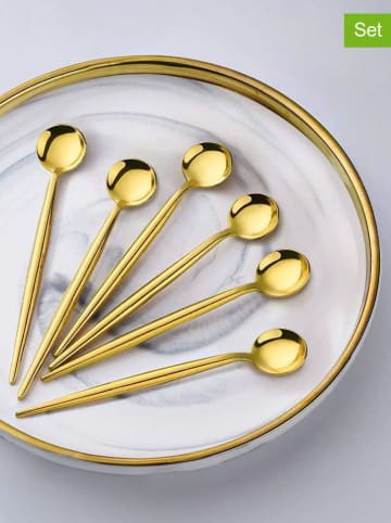 Violeta Home 6er-Set: Kaffeelöffel in Gold - (L)12,5 cm
