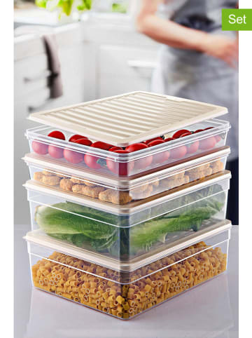 Violeta Home Pojemniki (4 szt.) w kolorze kremowym