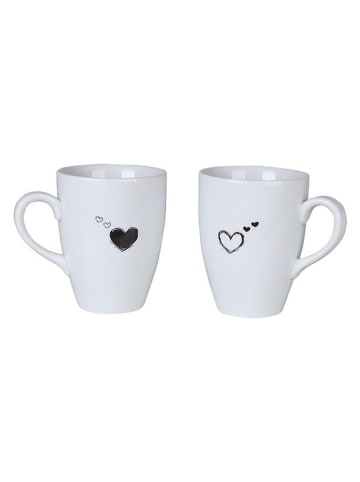 Violeta Home 2-delige set: koppen wit/zwart - 240 ml