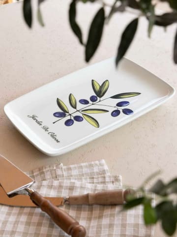 Violeta Home Serveerplateau wit/blauw - (L)21 x (B)33 cm