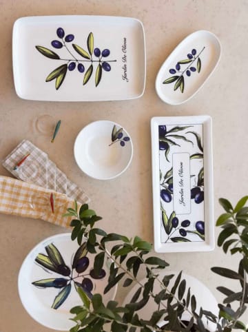 Violeta Home Półmisek w kolorze biało-niebieskim - 21 x 33 cm