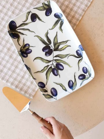 Violeta Home Półmisek w kolorze biało-niebieskim - 21 x 33 cm