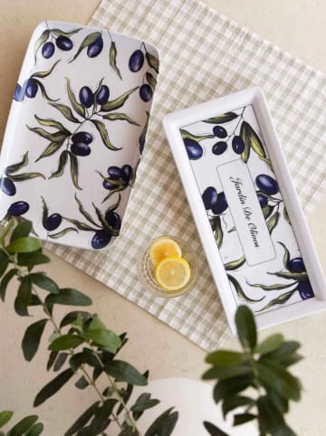 Violeta Home Półmisek w kolorze biało-niebieskim - 21 x 33 cm