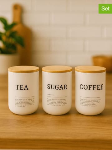 Violeta Home Pojemniki (3 szt.) w kolorze biało-beżowym - 1 l