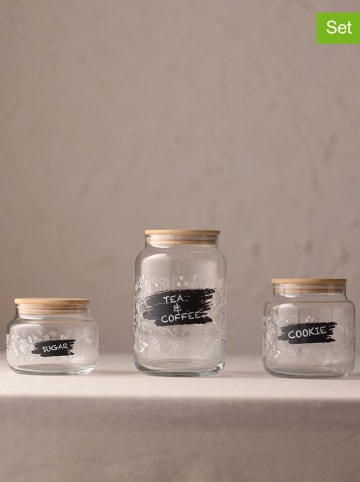 Violeta Home 3-delige set: voorraadpotten beige/zwart