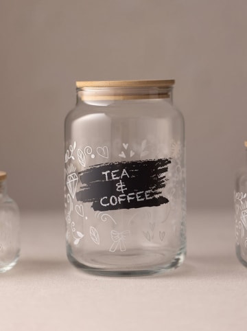 Violeta Home 3-delige set: voorraadpotten beige/zwart