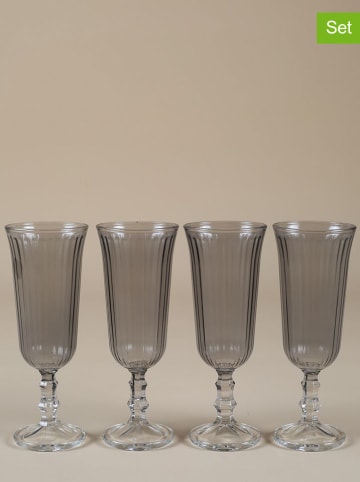 Violeta Home 4-delige set: wijnglazen grijs - 120 ml