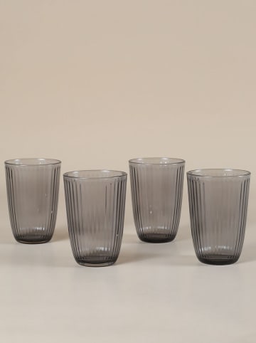 Violeta Home 4-delige set: glazen grijs - 395 ml