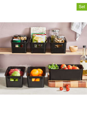 Violeta Home 6er-Set: Aufbewahrungskörbe in Schwarz - (B)31 x (H)17 x (T)10,5 cm