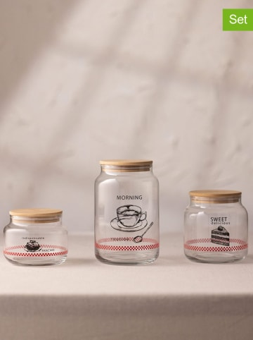 Violeta Home 3-delige set: voorraadpotten beige