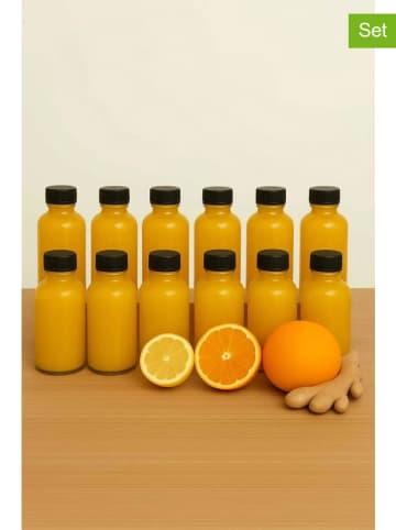 Violeta Home 12-delige set: glazen flessen zwart - 100 ml