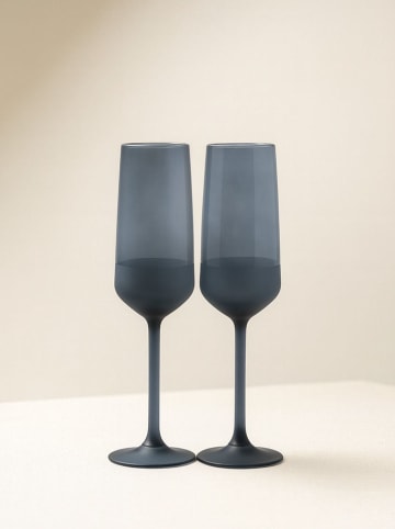 Violeta Home 2-delige set: champagneglazen zwart - 195 ml