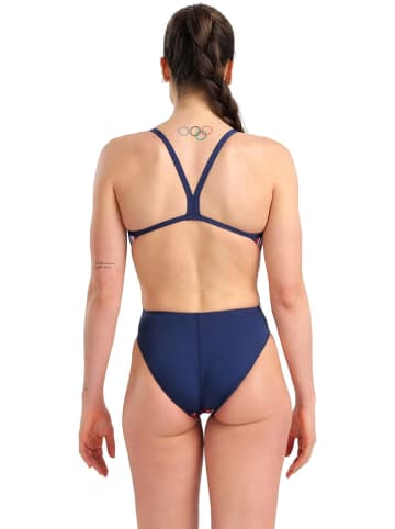 Arena Badeanzug in Dunkelblau/ Rot