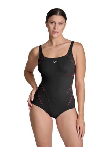Arena Shape-Badeanzug in Schwarz/ Pink