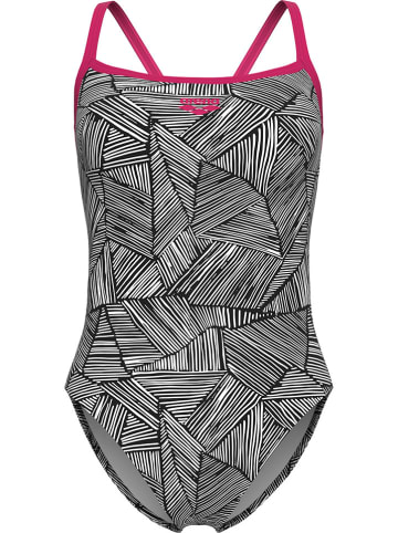 Arena Badeanzug in Schwarz/ Weiß/ Pink