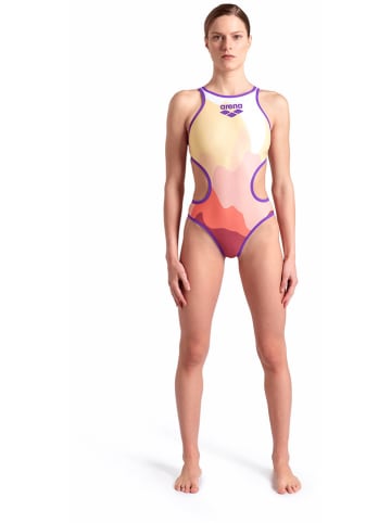 Arena Badeanzug in Lila/ Weiß/ Gelb