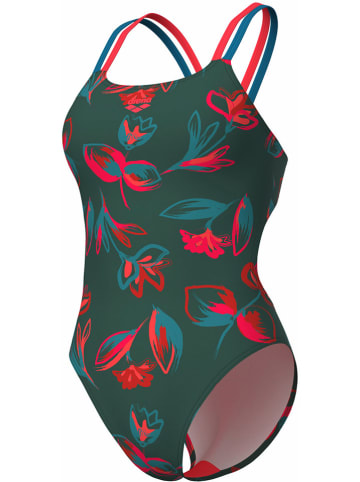 Arena Strój kąpielowy w kolorze zielono-czerwonym