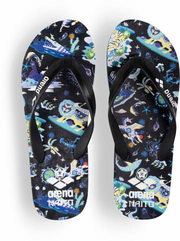 Arena Teenslippers zwart/turquoise