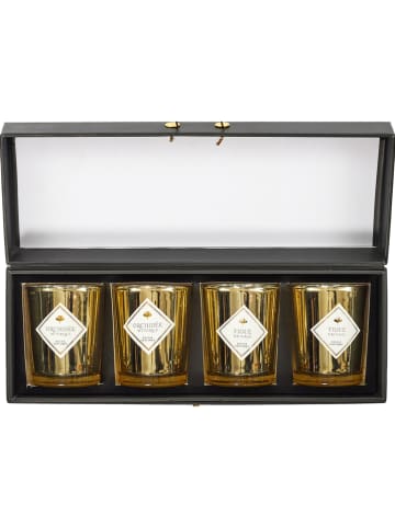 Rétro Chic 4er-Set: Duftkerzen in Gold - 4x 60 g