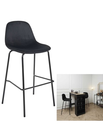 Rétro Chic Barhocker "Giulia" in Schwarz - (B)46 x (H)100,4 x (T)48,2 cm