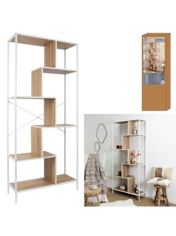 THE HOME DECO FACTORY Standregal in Hellbraun/ Weiß - (B)80 x (H)180 x (T)30 cm