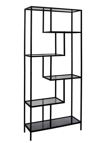 Rétro Chic Standregal in Schwarz - (B)80 x (H)180 x (T)30 cm