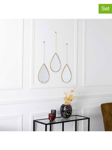 THE HOME DECO FACTORY 3er-Set: Spiegel in Gold in Gold - (B)19 x (H)27 cm