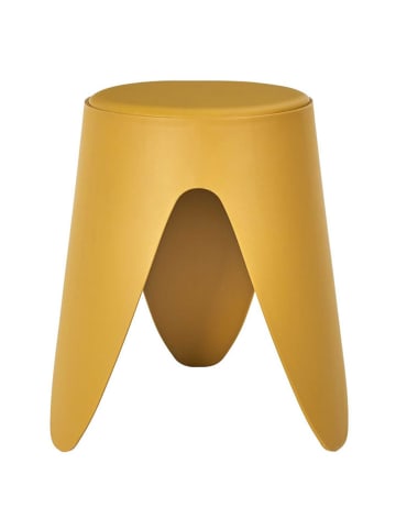 Rétro Chic Hocker "Eve" w kolorze żółtym - wys. 46 x Ø 30 cm