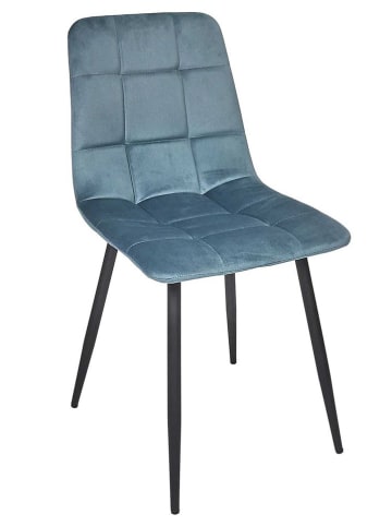 Rétro Chic Eetkamerstoel "Mateo" blauw - (B)45 x (H)88 x (D)52 cm