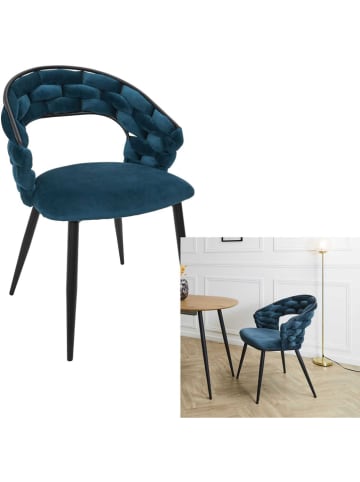 Rétro Chic Krzesło "Sawyer" w kolorze morskim - 63 x 83 x 54 cm