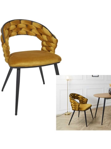 Rétro Chic Eetkamerstoel "Sawyer" geel - (B)63 x (H)83 x (D)54 cm