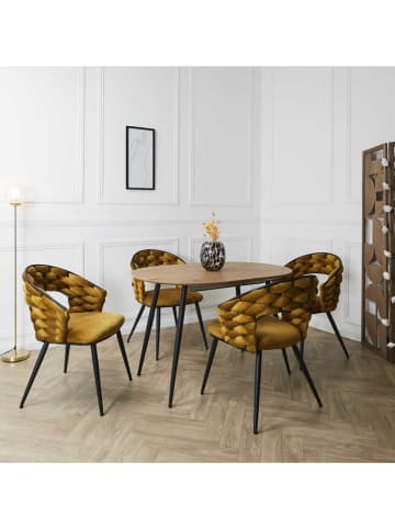 Rétro Chic Esszimmerstuhl ''Sawyer'' in Gelb - (B)63 x (H)83 x (T)54 cm