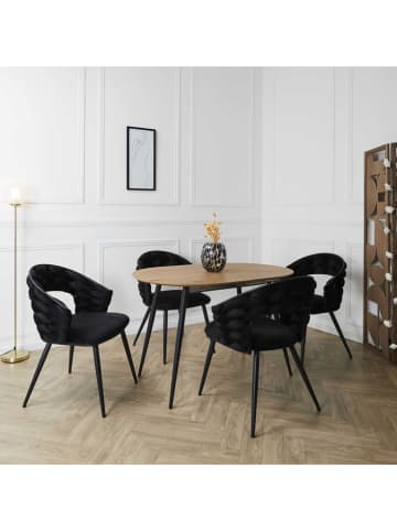 Rétro Chic Krzesło "Sawyer" w kolorze czarnym - 63 x 83 x 54 cm