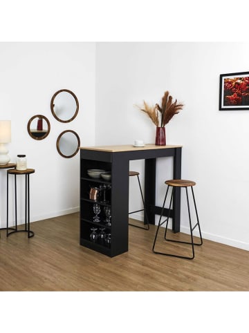 THE HOME DECO FACTORY Barstuhl ''Cocooning'' in Schwarz/ Braun - (H)70 x Ø 42 cm