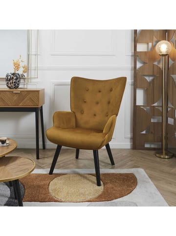 Rétro Chic Sessel ''Giulia'' in Gelb - (B)68 x (H)96 x (T)75 cm