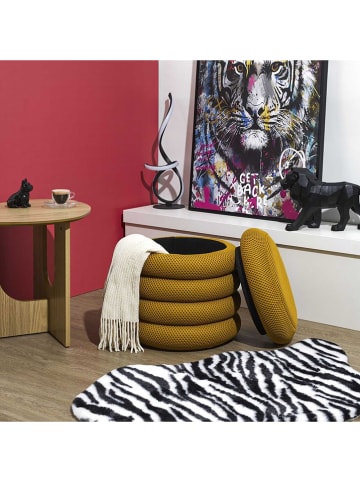 Rétro Chic Pouf ''Atome'' in Ocker - (H)44 x Ø 38 cm