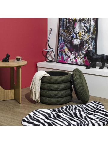 Rétro Chic Pouf ''Atome'' in Khaki - (H)44 x Ø 38 cm