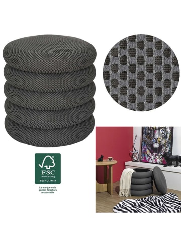 Rétro Chic Poef "Atome" grijs - (H)44 x Ø 38 cm