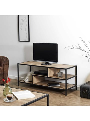 Rétro Chic TV-meubel "Edison" lichtbruin/zwart - (B)110 x (H)45 x (D)40 cm