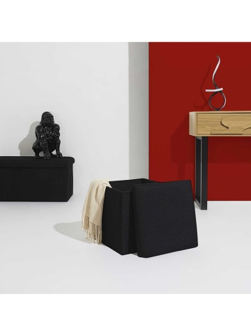 Rétro Chic Kruk met opbergruimte "Atome" zwart - (B)38 x (H)38 x (D)38 cm