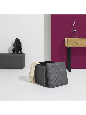 Rétro Chic Aufbewahrungshocker "Atome" in Grau - (B)38 x (H)38 x (T)38 cm