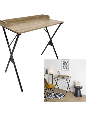 Rétro Chic Bureau lichtbruin/zwart - (B)80 x (H)80 x (D)48 cm