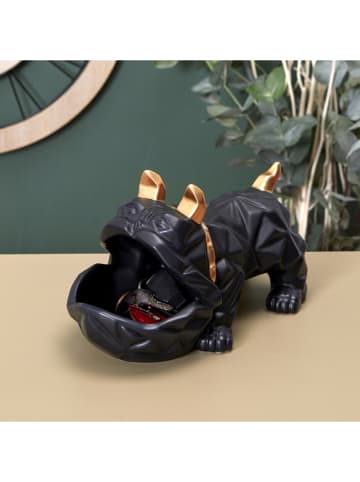 Rétro Chic Dekoracja "Bulldog" w kolorze czarnym - 30 x 14 x 16 cm