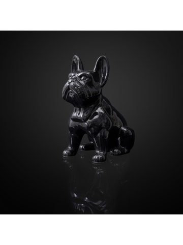 Rétro Chic Dekoracja "Bulldog" w kolorze czarnym - 28 x 30 x 16 cm