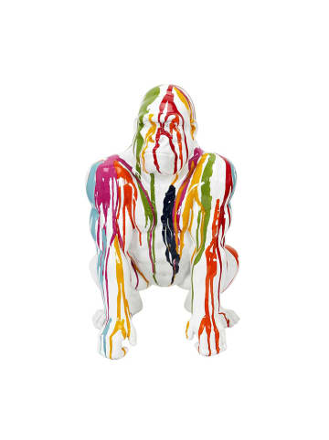 Rétro Chic Decoratief figuur "Gorilla" meerkleurig/wit - (H)46 cm