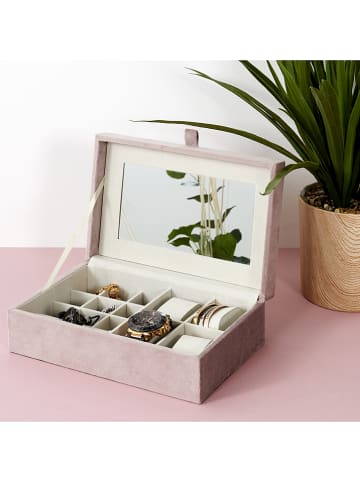 Rétro Chic Szkatułka w kolorze jasnoróżowym na biżuterię - 25 x 8 x 16 cm