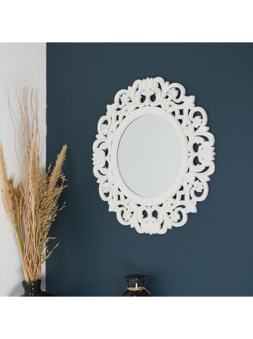 Rétro Chic Lustro ścienne w kolorze białym - Ø 60 cm