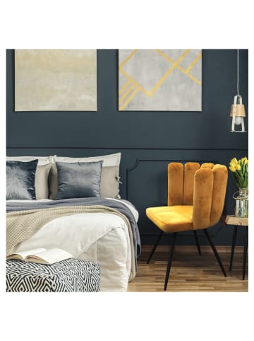 Rétro Chic 2-delige set: fauteuils "Ariel" geel - (B)52,5 x (H)79,7 x (D)50,5 cm