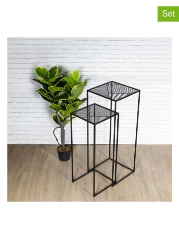 Rétro Chic Stoliki (2 szt.) "Riga" w kolorze czarnym